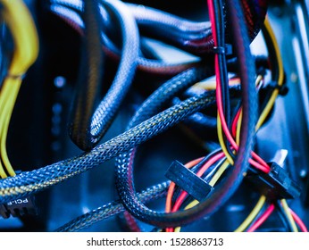 wires in the system unit of the computer. make-up wires from the power supply. Wires And Parts Inside A Computer System Unit 
