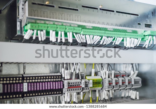 Wiring Plc Control Panel Wires Industrial Stock Photo Edit Now