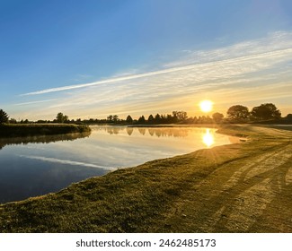 Wisconsin Golf Course with Ponds at Sunrise - Powered by Shutterstock