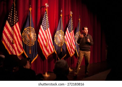 Wisconsin Governor Scott Walker Speaks In Concord, NH, USA, On March 14, 2015