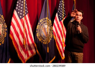 Wisconsin Governor Scott Walker Speaks In Concord, NH, USA, March 14, 2015