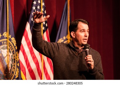 Wisconsin Governor Scott Walker Speaks In Concord, New Hampshire On March 14, 2015.