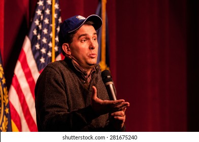 Wisconsin Governor Scott Walker Speaks In Concord, New Hampshire, On March 14, 2015.