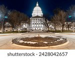 Wisconsin State Capitol on a Cold Winter Night