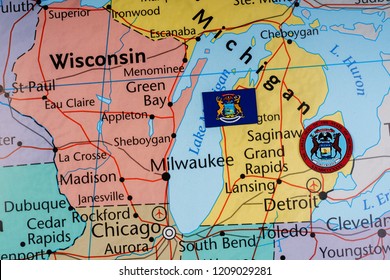 Wisconsin State on USA map