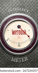 Wisdom and Intellect that is hitting a full scale, showing a very high level of wisdom, overload of it, too much of it. Maximum value, off the charts. 