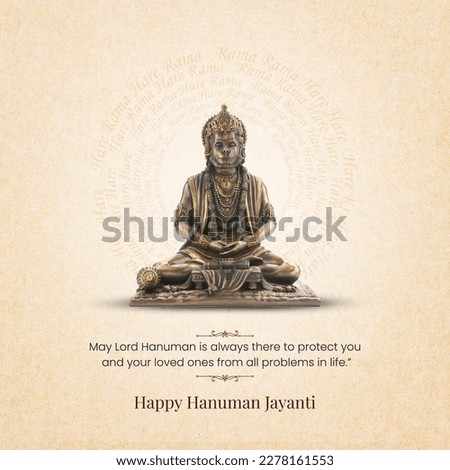 Wishing a very Happy Hanuman Jayanti, Hanuman murti Foto d'archivio © 
