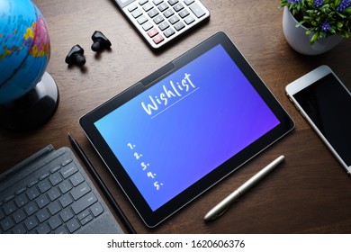 Wishlist write on PC tablet