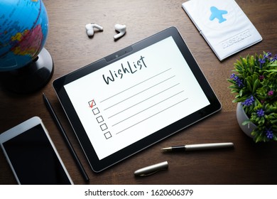 Wishlist write on PC tablet