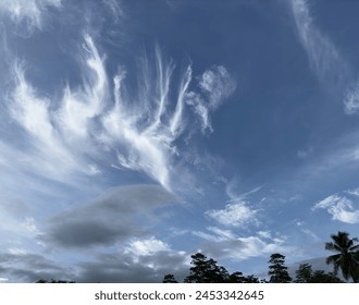 Wispy Clouds in Blue Sky