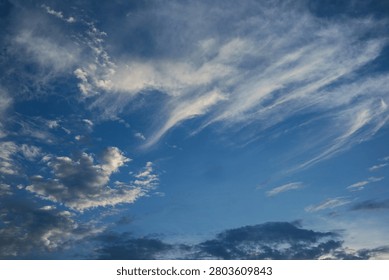 Wispy Clouds in Blue Sky