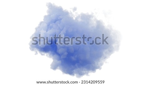 A wispy, light blue cloud on a white background