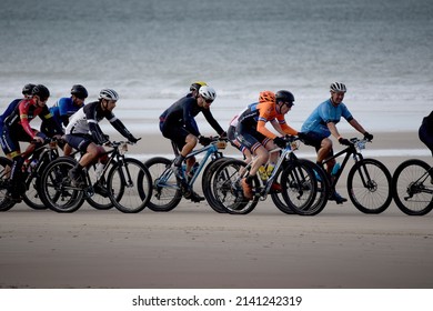 Wissant, France - 14 November 2021: Winter Beach Cyclo Cross In Wissant, France.