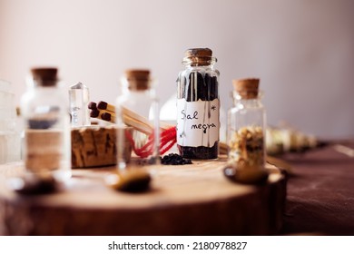 Witch Altar For Protection Rituals Against Bad Energies. There I