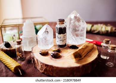 Witch Altar For Protection Rituals Against Bad Energies. There I