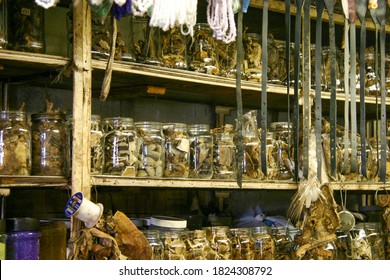 Witch Doctor Supply Store In Johannesburg Sells Plants, Parts Of Animal And Herbs For Traditional African Medicines