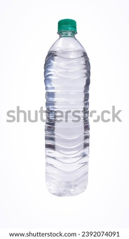 Without no red background real or realistic transparent full drinking water bottle for refreshment no label for advertisement. Your design for minarel water plastic container packaging, aqua branding.