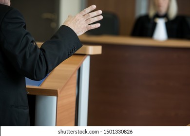 Witness Testifies In A Russian Court