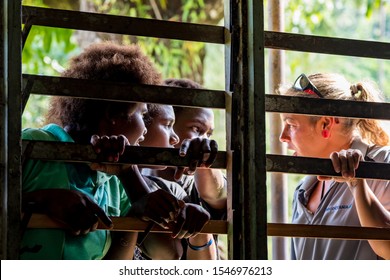 Witu Islands, Papua New Guinea - October 29th 2019 - Interacting With The School Children In The South Pacific