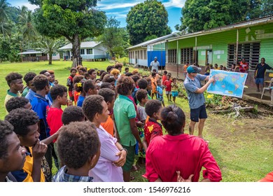 Witu Islands, Papua New Guinea - October 29th 2019 - Interacting With The School Children In The South Pacific