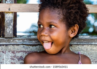 Witu Islands, Papua New Guinea - December 14th 2019 - Local Island Children In Their Remote Village