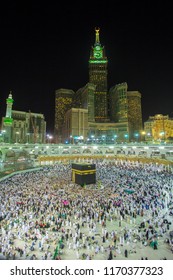 Wive Skyline Mecca Night SAUDIARABIA -April272018 In Makkah Clock Tower.mecca Nigth Background.mecca Street,