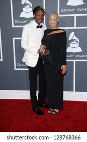 Wiz Khalifa, Amber Rose At The 55th Annual GRAMMY Awards, Staples Center, Los Angeles, CA 02-10-13