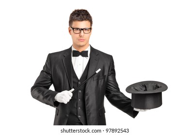 108 Magician holding an empty top hat Images, Stock Photos & Vectors ...