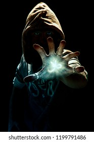 Wizard Making Spell With Six Finger's Hand, Photo Manipulation 