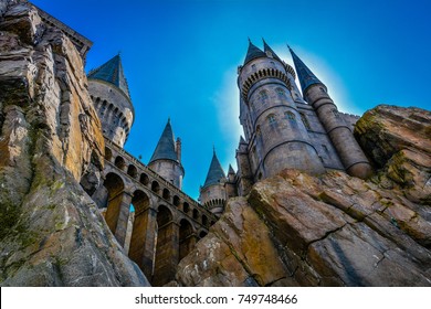 The Wizard World of Harry Potter in the Universal Orlando Resort. Harry Potter in the Universal Studios. Hogwarts, Castle, Orlando, Florida, USA, September 2014