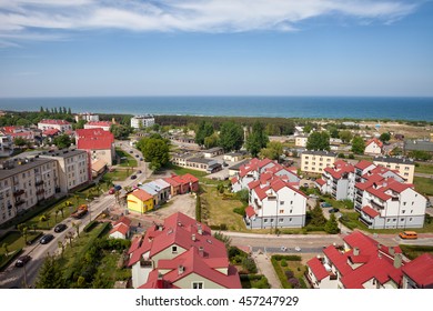 Wladyslawowo Resort Town At Baltic Sea In Poland, Europe, Apartment Houses, Blocks And Condos From Above