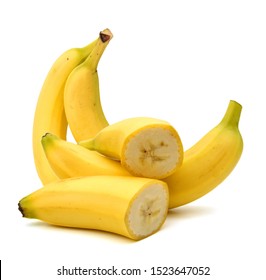 wo bananas isolated on white background