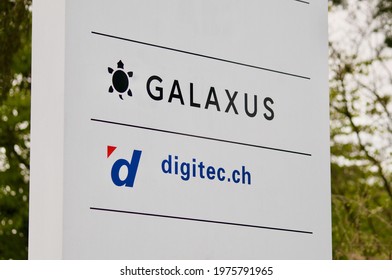 Wohlen, Aargau, Switzerland - 18th April 2021 : Digitec - Galaxus Company Sign Located In Wohlen. Digitec Galaxus AG Is The Biggest Online Retailer In Switzerland