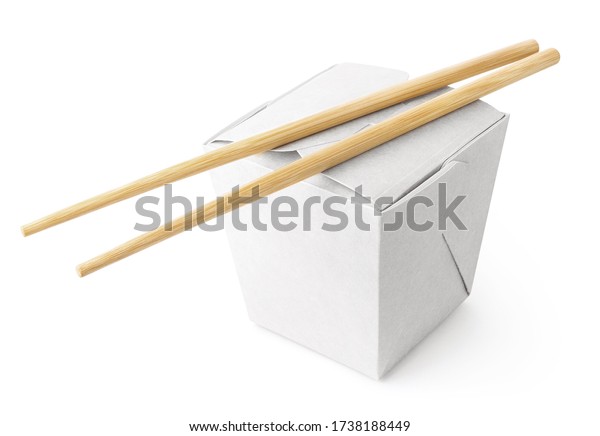 Wok Box Wooden Chopsticks Isolated On Stock Photo (Edit Now) 1738188449