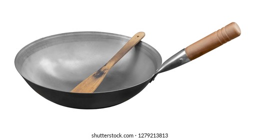 Wok Pan Isolated In White Back