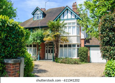 WOKING, ENGLAND - JUNE 4, 2014: Luxurious Detached Houses In Surrey, UK