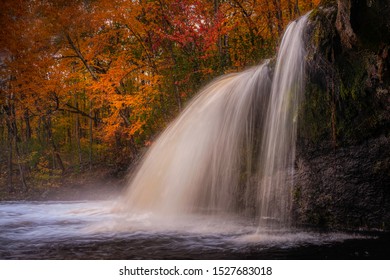 Wolf Creek Falls From The Side On The Kettle River