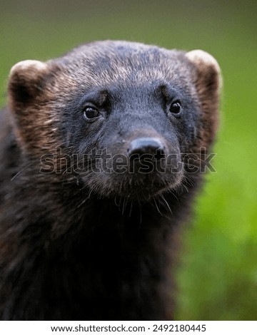Wolverine (gulo gulo) portrait in the forest
