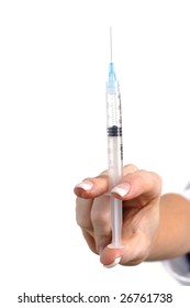 Woman about to give an injection