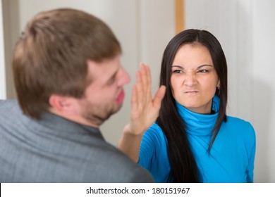 Woman About To Slap Her Partner