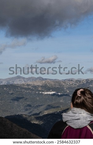 Similar – Image, Stock Photo Unrecognizable woman in serene Walk in Avatar Grove, Vancouver Island Forest