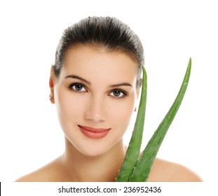 Woman With Aloe Vera