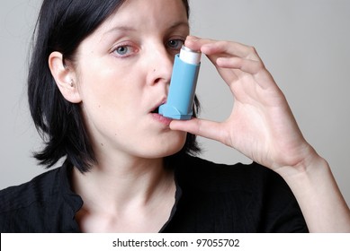 Woman With Asthma Inhaler