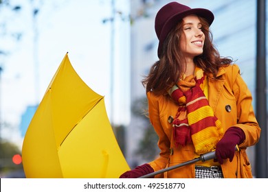 Woman In Autumn City