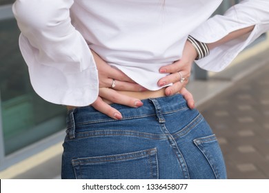 Woman Back Pain Symptoms Office Syndrome Stock Photo 1336458077 ...