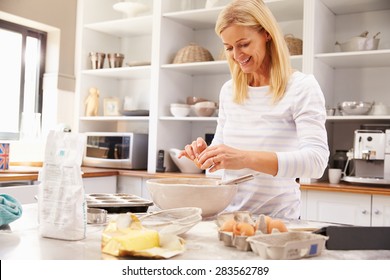 Woman baking at home