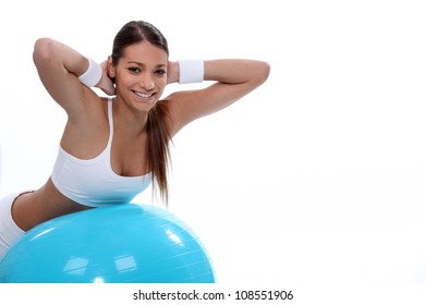 Woman In Balance With Ball