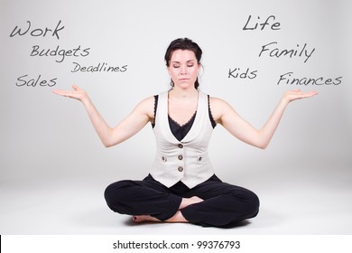 Woman Balancing Life And Work