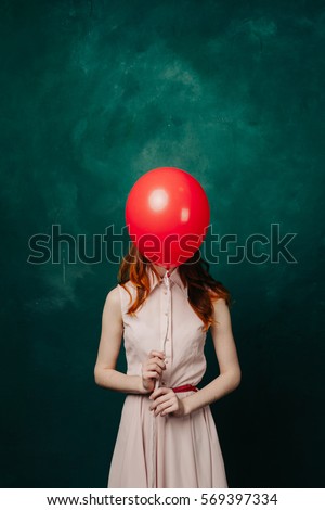 Similar – Young teenage girl blowing pink bubble gum