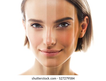 Woman Before After Tan Spray